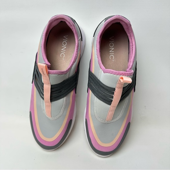 Vionic Vayda Womens Sz 9.5 Slip On Comfort Sneakers Pink White Shoes - Picture 4 of 7